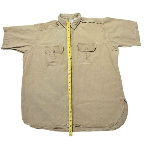 Vintage J Peterman Shirt Faded Short Sleeve Button-Up Utility Work Mens XL USA - Picture 5 of 6
